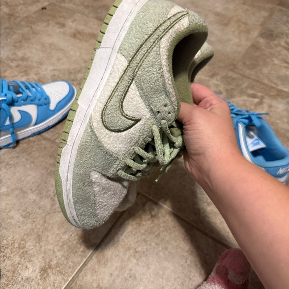 Fluffy Green Nike Sneakers
